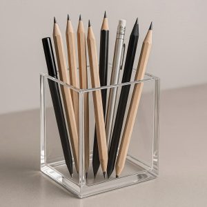 2 Premium Acrylic Transparent Pencil Holder